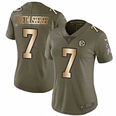 Women Nike Steelers 7 Ben Roethlisberger Olive Gold Salute To Service Limited Jersey Dzhi,baseball caps,new era cap wholesale,wholesale hats